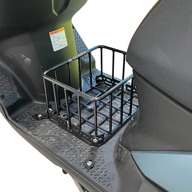 适用踏板摩托车中货架平踏板摩托中菜篮钢筋实心踏板处置物架改装