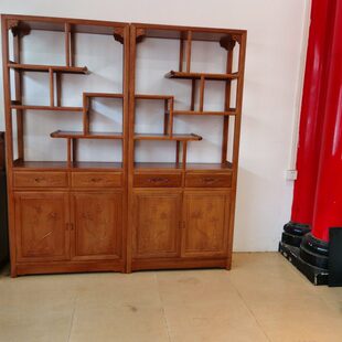 客厅实木多宝阁隔厅菠萝格置物架茶叶红木博古架9柜1.8米0新中式