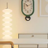 现代简约家用客厅Man高档法式 挂钟奶油免打孔l摇摆风dead时钟钟表