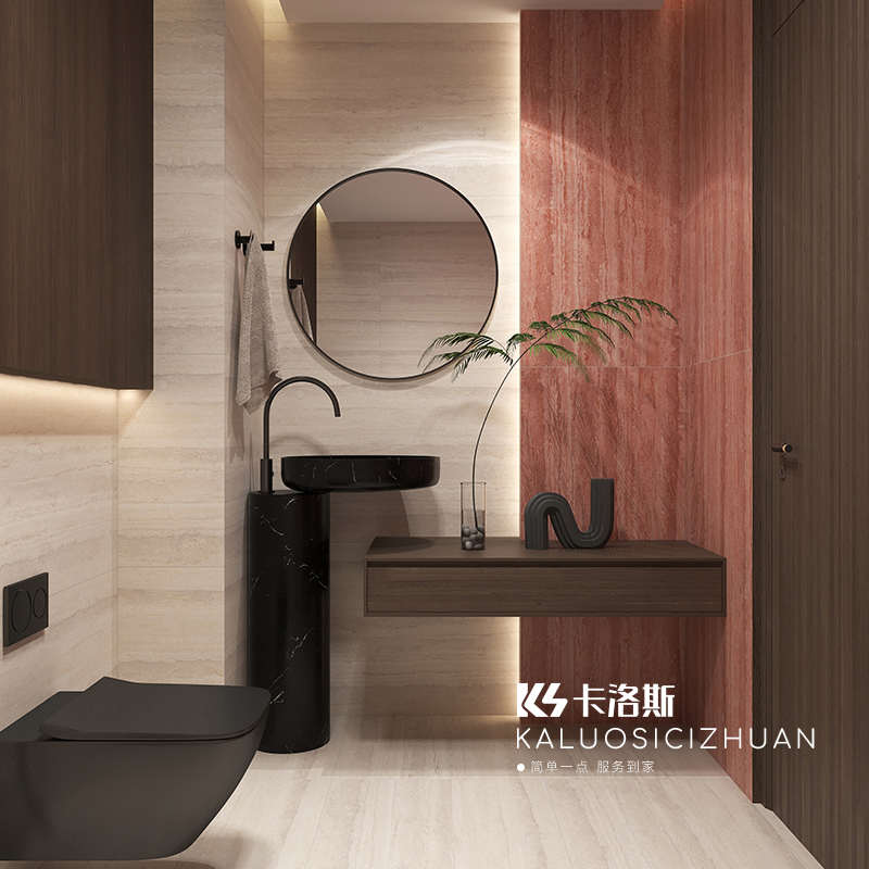 洞石瓷砖酒c店客厅防滑通体大理石纹地砖浴室卫生间墙砖民宿工程