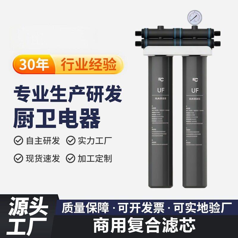 双联UF商用超滤过滤器大通量带压力表奶茶咖啡店自来水前置净水器