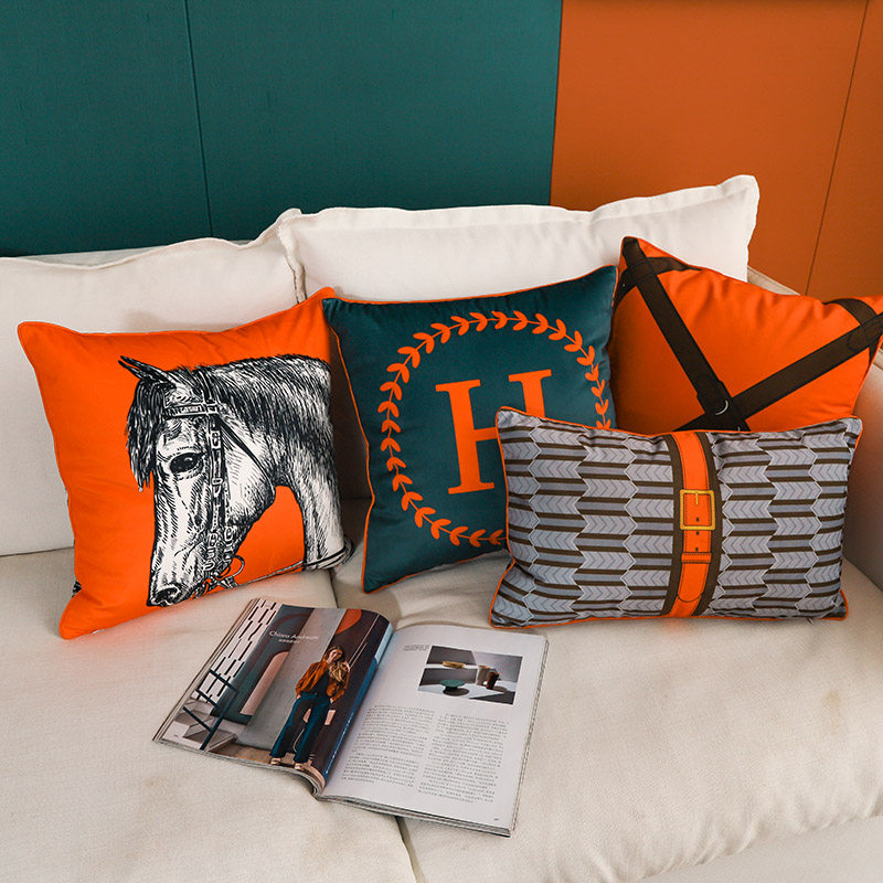 现代简约轻奢橙色沙发抱枕靠垫橙红F色暖色橘色样板间客厅靠枕靠,居家布艺,靠垫/抱枕,淘宝优惠券,粉丝福利购,淘宝优惠卷