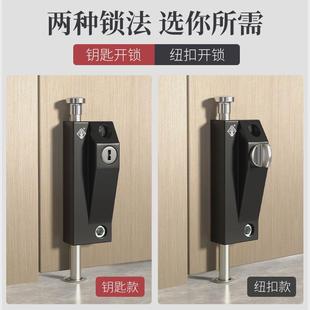 地锁有框玻璃地弹门锁旋转门插销弹簧锁落地P插锁防盗自动插销锁