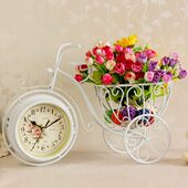 铁艺 钟台式 小静音欧式 包邮 时钟卧室客厅 钟钟表田园座钟台钟摆件