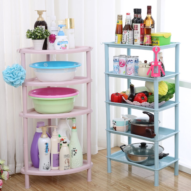 浴室置物架卫生间收纳架洗手间厕所E脸盆架子塑料储物架三角架落