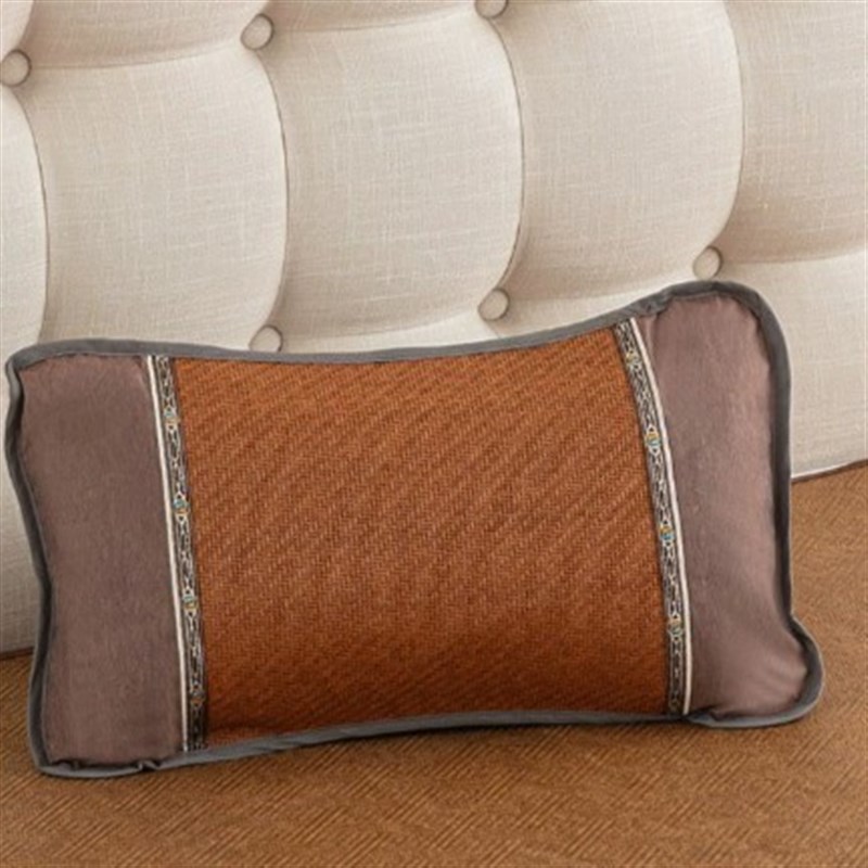 夏季蔺草a枕席草席枕垫子天兰草枕巾双人席子枕片凉席枕头套单人