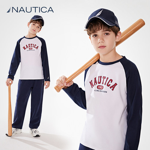 NAUTICA/诺帝卡童装 男童长袖T恤2026年春秋季儿童圆领打底衫上衣