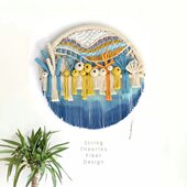 挂画特色装 饰画客厅圆形挂毯背景墙手工编织立体壁挂软装