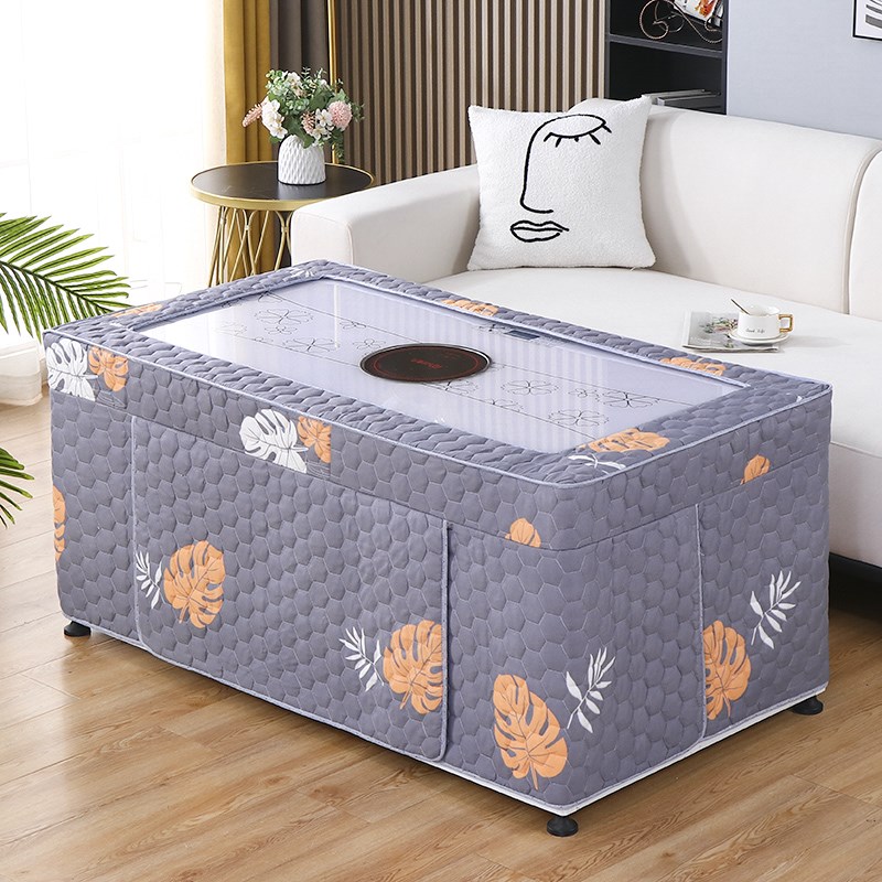 冬季加厚双面绒烤火桌布烤火罩A电炉罩长方形取暖桌罩套电暖桌罩