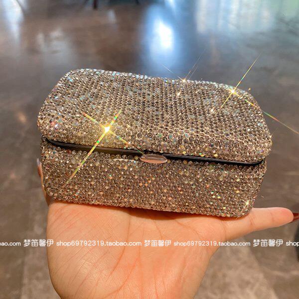 首饰盒便携精致旅行收纳盒子化妆迷你手工镶钻轻奢满钻收纳盒小型