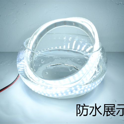 12V夜市摆摊地摊专用开关电动车12V电池适用套管防水暖白光软灯带