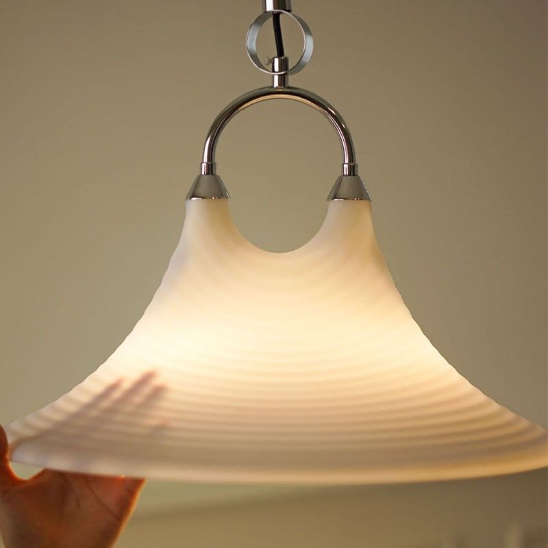 中古设计师可伸缩喇叭吊灯餐厅灯书房有机玻璃亚克力双头复古条纹