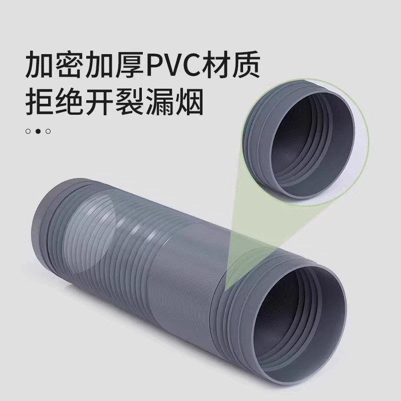 PVC抽油烟机排烟管通用抽烟机排气风扇排风管道吸油机通风排气管