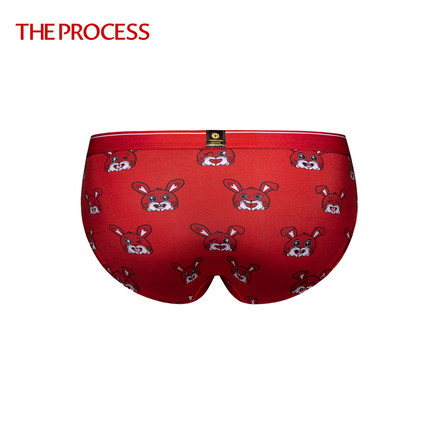 TP内裤情侣女新年卡通兔尾巴本命年红内裤三角裤中腰柔软结婚礼物