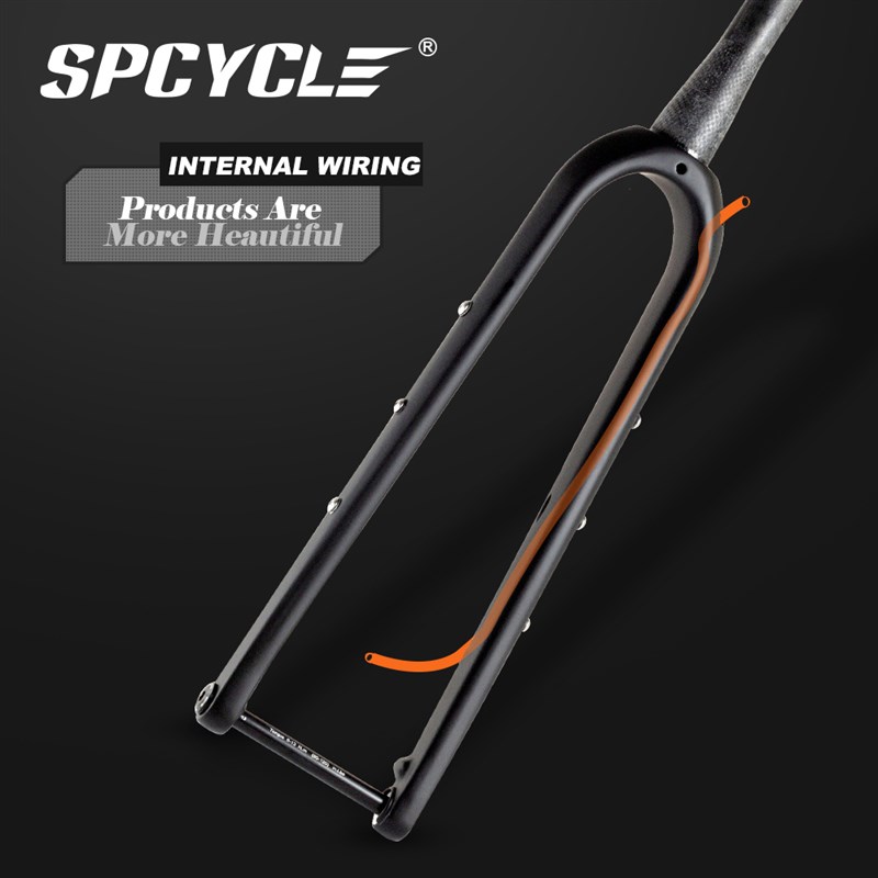 碎石Gravel砾石越野公路山地外线碳纤维前叉筒轴带水壶孔U100x12m