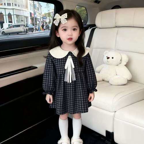 女宝宝可爱罩衣儿童围裙秋冬外穿洋气女孩公主裙围兜吃饭防水防脏