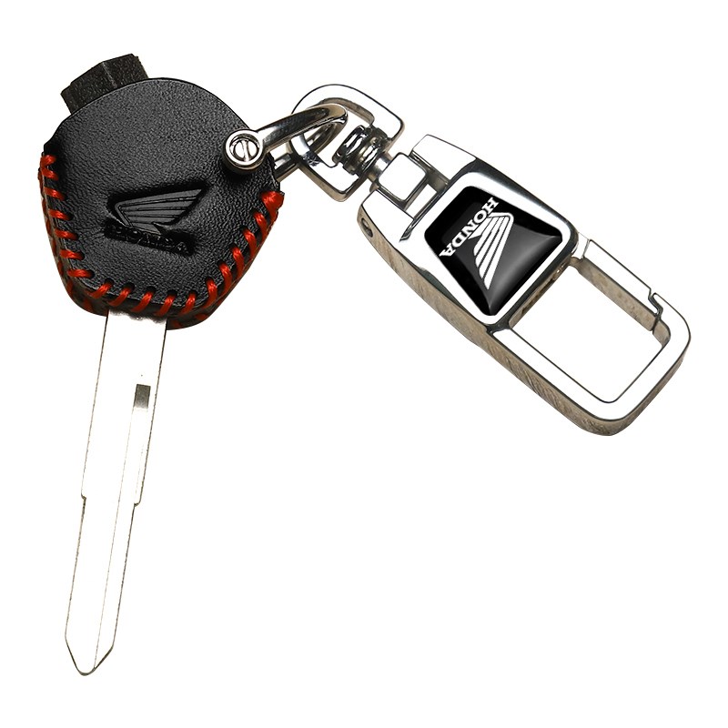 适用本田新大洲钥匙套直柄五羊WH100喜悦125CC佳颖机车真皮包扣