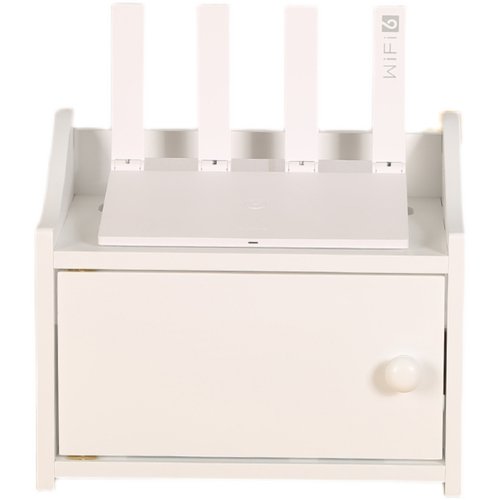 实木桌面路由器收纳盒机顶盒置物架插线板光猫wifi收纳壁挂免打孔