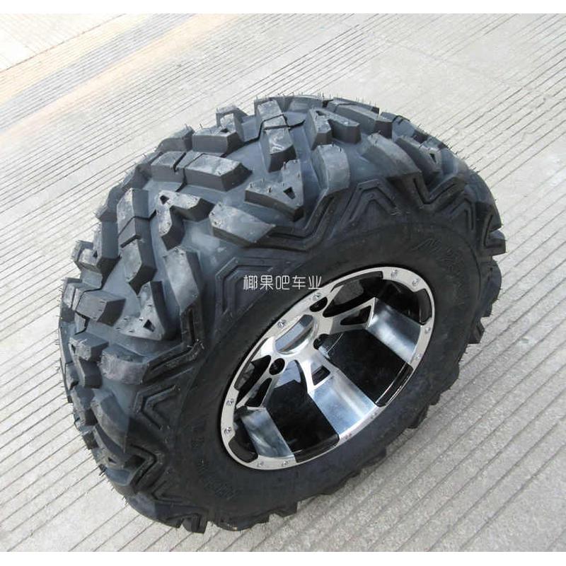 卡丁车配件沙滩车25X8-12 25X10-12寸A字花纹越野轮胎带刀锋轮毂