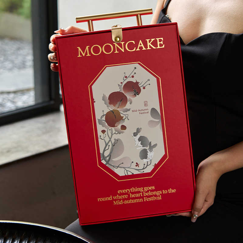原创2025新款冰皮流心月饼包装盒8粒中秋节礼盒糕点X盒定制空盒子