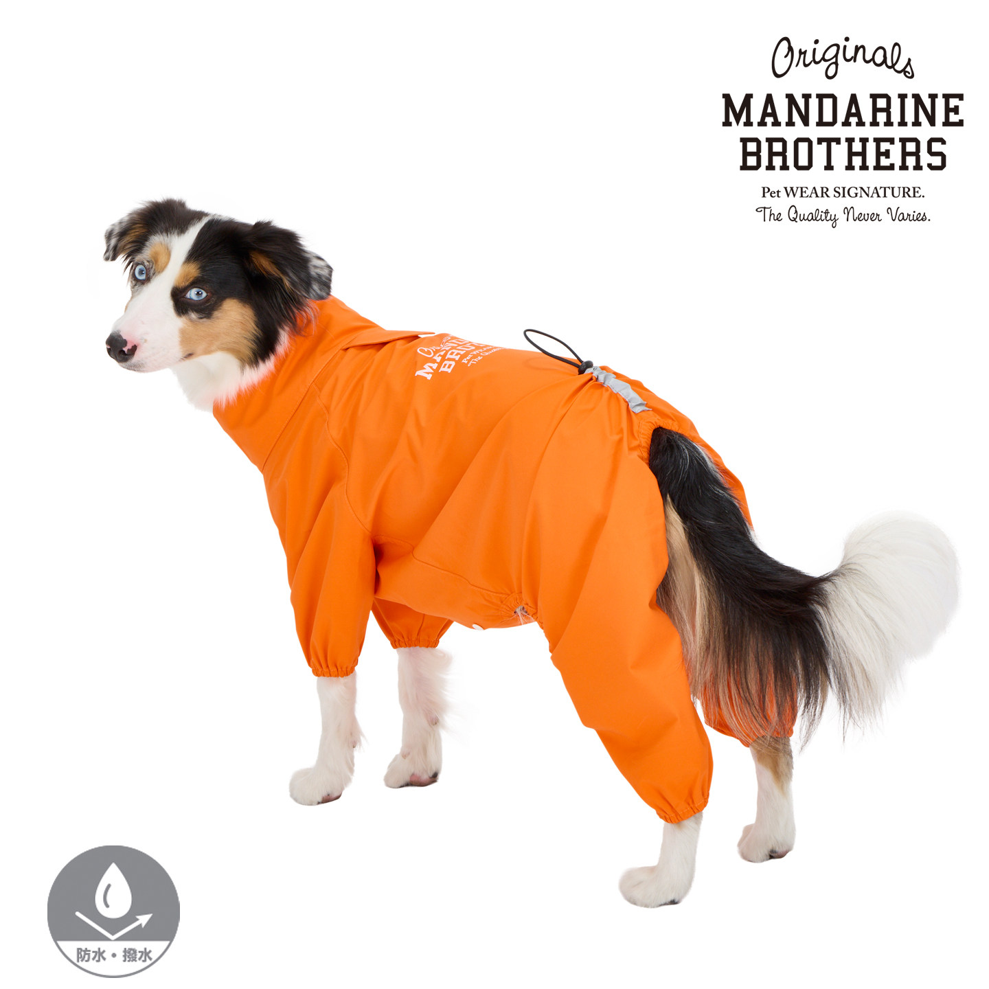 MANDARINE BROTHERS曼德瑞日本进口防雨面料便携穿着猫狗反光雨衣