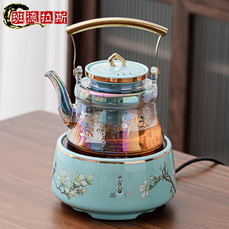 高颜值玻璃煮茶壶电陶炉煮茶专用提梁侧把煮茶器煮茶炉养生壶高端