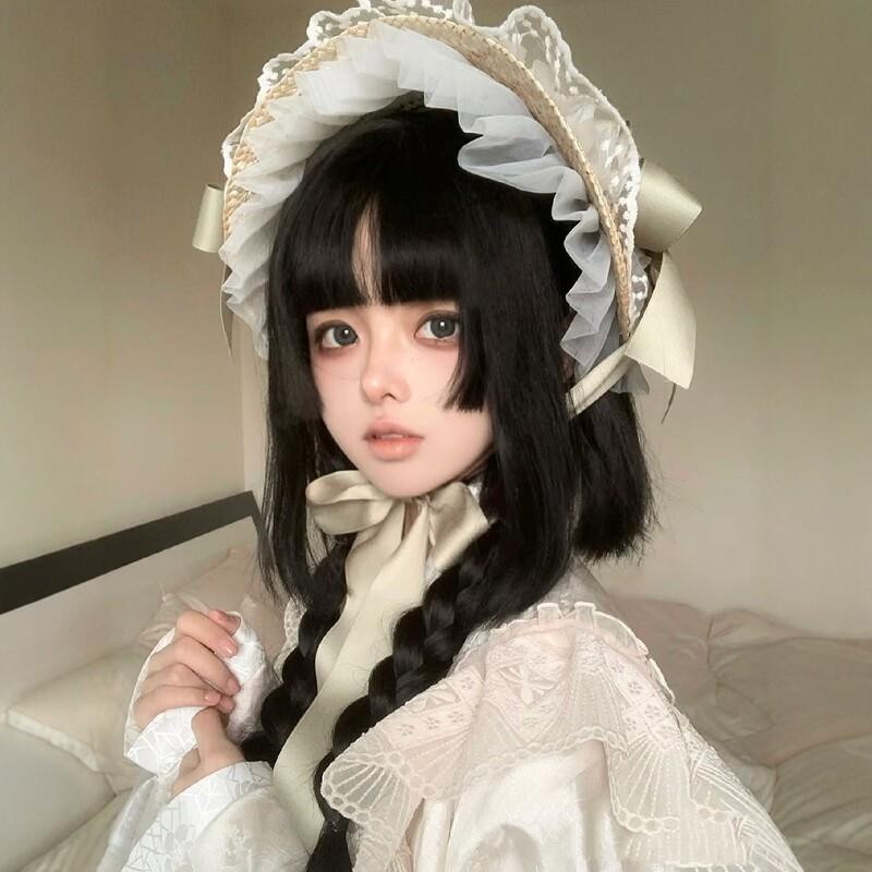 公主切假发黑长直水母头lolita姬发全头套女万圣节二次元日常日系