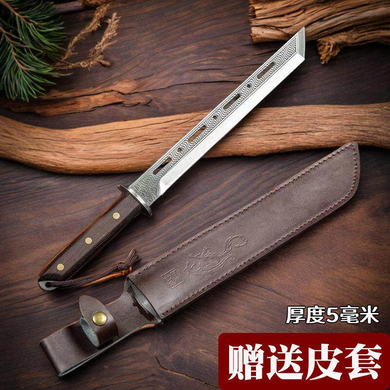龙泉斩切砍骨刀户外野钓开路砍柴刀防身生存冷兵器坎刀高锰钢开刃