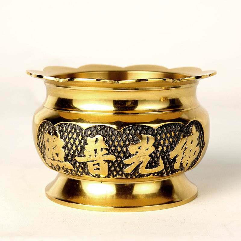 纯铜佛具套装供佛用品家用供具全套佛前供佛灯供水杯香炉花瓶摆件