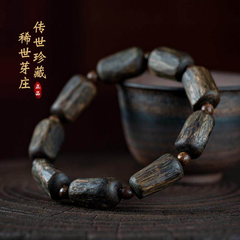 天然越南芽庄真沉香手串安神沉水随形香木桶珠手錬女男款文玩佛珠