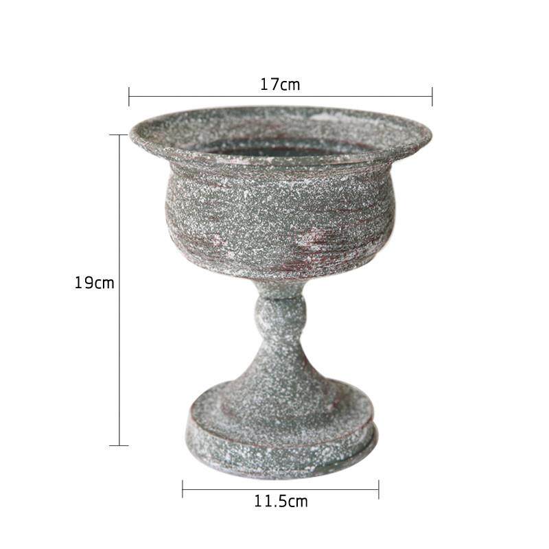 爱上花园 园艺杂货 花园做旧装饰做旧花盆铁皮五短奖杯盆