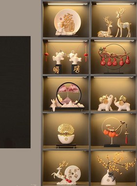 新款酒柜装饰摆饰客厅电视柜新中式博古架展O示柜饰品2024轻奢