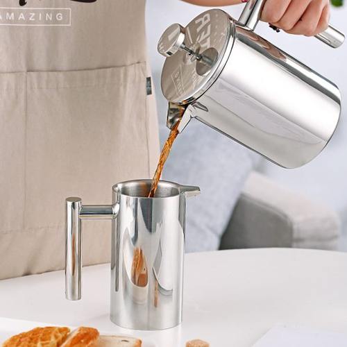 bincoo法压壶304不锈钢咖啡壶手冲家用双层保温过滤式法式滤压壶