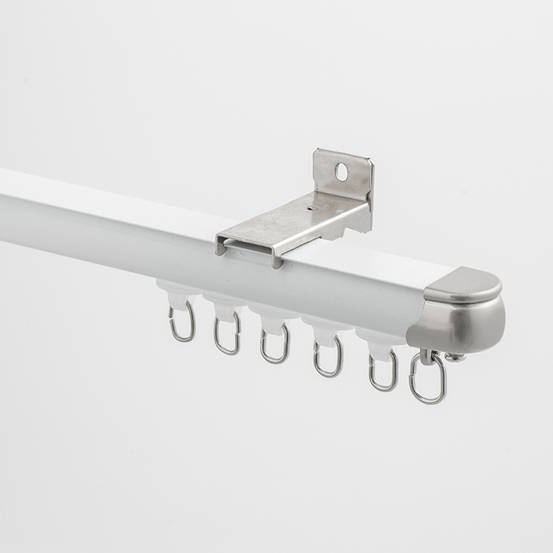 窗帘轨道挂钩式铝合金滑轨纳米静音加厚单杆双杆Y顶装侧装全