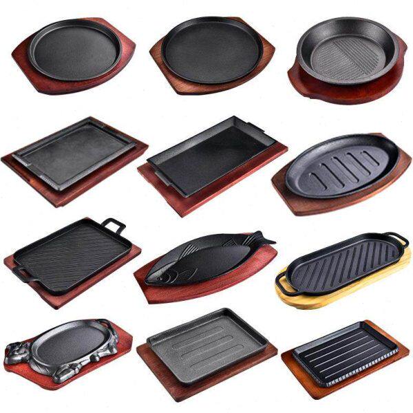 包浆豆腐烤盘铁板牛肉盘专用铁盘鱿鱼商用牛排户外用具盘子铁板烧