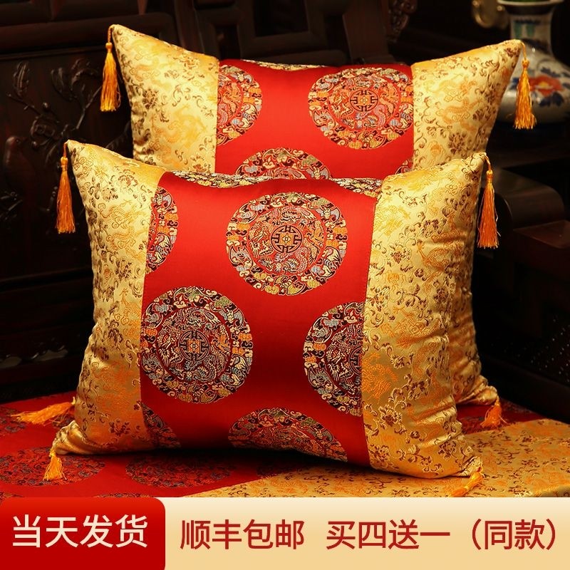 中式抱枕中国风客厅古典靠枕腰枕套含芯优质N红木家具沙发靠垫包