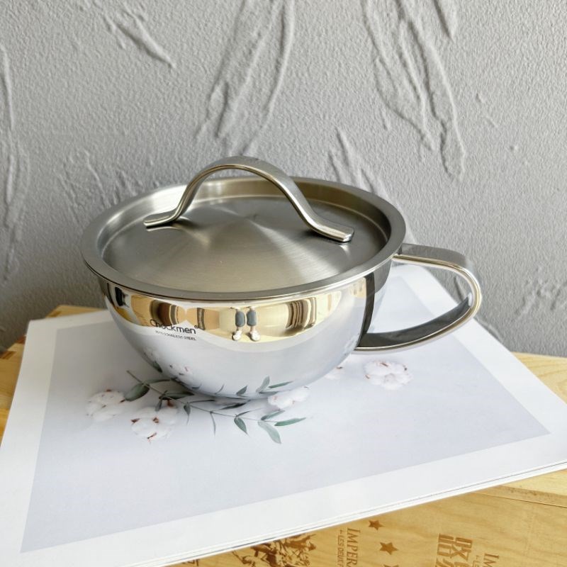 18/10不锈钢带手柄多用碗w大肚杯打蛋碗量杯早餐燕麦牛奶杯吃饭碗