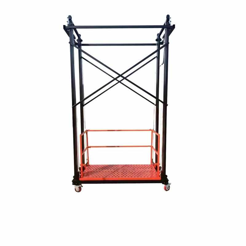 电动脚手架移动升降机折叠式施工提升多J功能遥控升降平台家用装