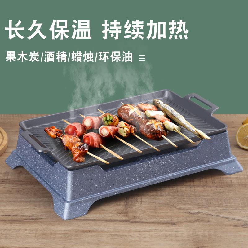 日式烧烤保温炉蜡烛商用烧烤店烤串羊F排牛排加热保温盘不粘碳烤