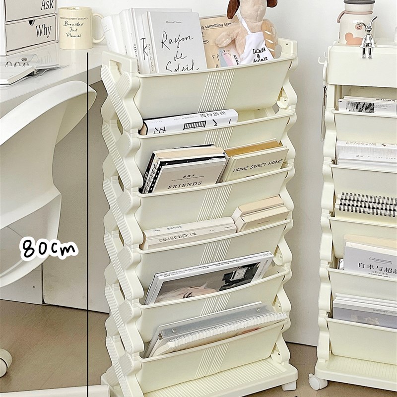 多功能书桌旁收h纳m置物架可移动带轮学生教室桌边卧室床头多层书