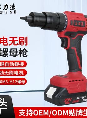锂电无刷拉铆螺母枪BLS301充电式自动拉铆枪电动拉母枪工厂