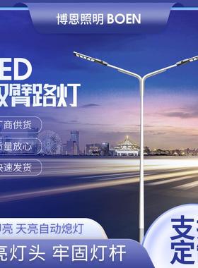 双臂LED路灯厂家8米10米高低双臂路灯杆户外12米市电路灯