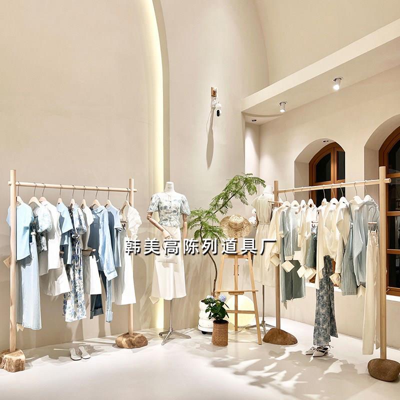 实木服装架落地中岛架服装店展示架女装店铺专用衣服架子陈列架男