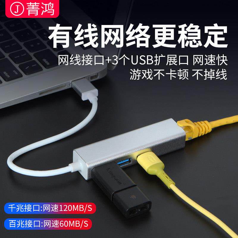 usb网线转接口typec转有线接头转换器拓展坞转换头连接笔记本台式