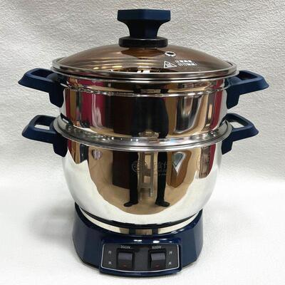 新食代304不锈钢小锅24cm电锅26cm电火锅蒸锅2-4人多用锅1300W