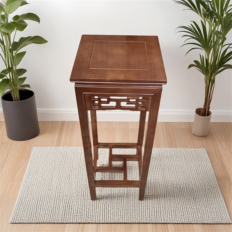 实木花架客厅中式红木落地式家用单个多层L榆木花架子室内绿萝花