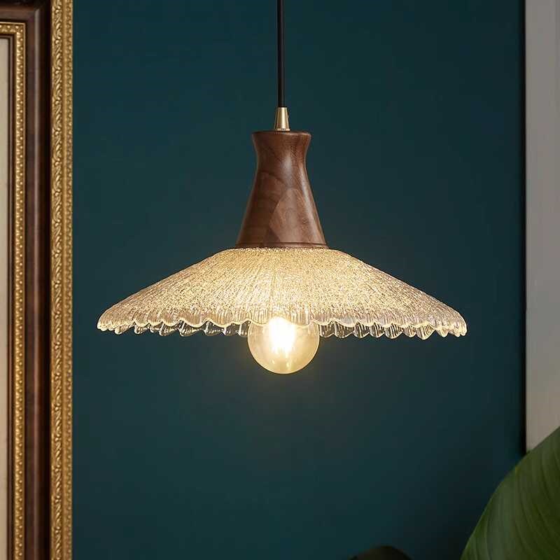 日式复古甜品店吊灯法r式中古餐厅咖啡厅玄关阳台过道玻璃吊灯