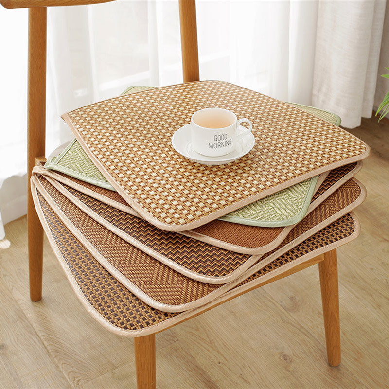 夏季凉垫防滑藤席加厚餐椅垫坐垫棋牌室椅子垫学生U凳子垫汽车坐
