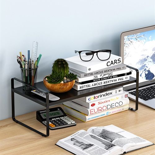可伸缩简易书架置物架办公室桌面收纳I架桌上多层书桌整理小架子