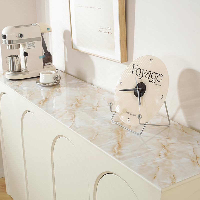 大理石纹餐边柜桌垫防水防油免洗网红桌面垫桌布软Y玻璃电视柜垫